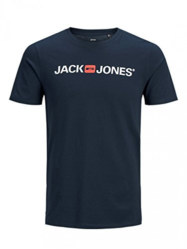 JACK & JONES Jjecorp Logo Tee Ss Crew Neck Noos, T-Shirt Homme, Bleu (Navy Blazer Detail: Slim Fit), X-Small