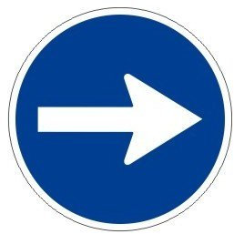 FERRETELIX® Panneau métallique routier R-400 Sens obligatoire 50 cm Bleu Simple