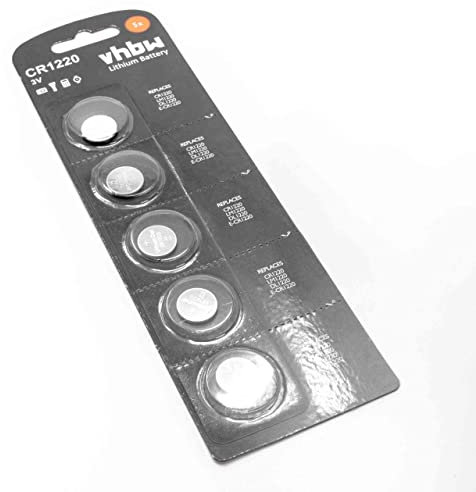 vhbw 20x Piles Boutons CR1220 3V au Li-ION (4X Pack de 5) Compatible avec prothèses auditives, Montres, clés de Voiture, balances, etc…