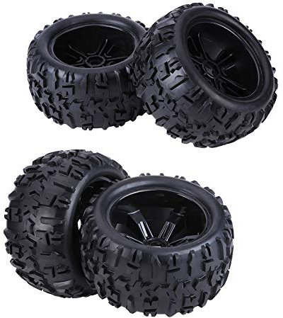 RC Truck Reifen, 150mm Gummireifen für HSP/Louise/HPI Savage Flux ZD Racing TM 1/8 RC-Trucks, RC Reifen Zubehör, 4 Stück/Set, Schwarz, für Racing und Freestyle