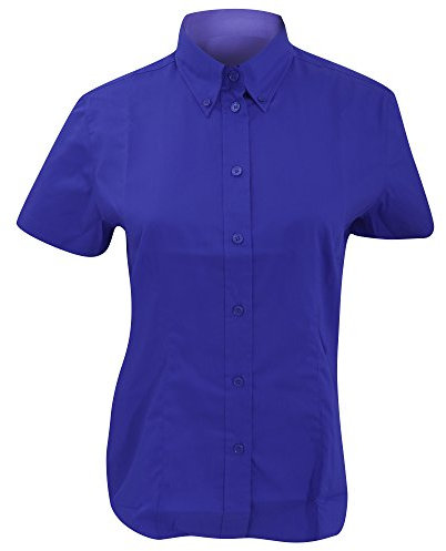 Kustom Kit Ladies Corporate Oxford Shirt - Short Sleeve, Royal Blue, Size 22