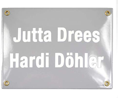 Hausname Schild Emaille 15x20 | Haustürschild Eingangsschild Namensschild Schild mit Wunschnamen