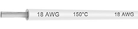 18 AWG 30KV Cable de silicona Cable eléctrico de calibre 18 Cable de alta tensión 32,8 pies - Alambre de cobre estañado suave y flexible Resistencia a altas temperaturas Blanco