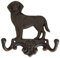 Dio Wandhaken Hund Gusseisen 16x16,5 cm mit 2 Haken Wandhaken Gaderobenhaken Metall