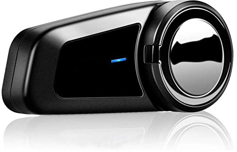 QSPORTPEAK Bluetooth Motorrad Headset Intercom,M2 Motorradhelm Kommunikationssystem for 6 Reiter/2000 Metern Reichweitemit,HiFi-Lautsprechern, Mehrfache Rauschunterdrückung,Musik Teilen,Einzelpack