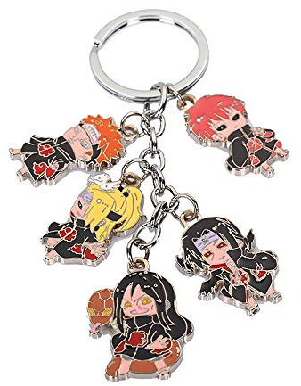 Schlüsselanhänger mit 5 Mini Chibi Figuren Sasori Deidara Pain Uchiha