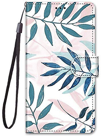 Nodigo per Huawei P Smart 2018 Cover a Libro Pelle PU Portafoglio Magnetica con Disegni Animale Motivo Antiurto Case Flip Protettiva Silicone Bumper Belle Kawaii Custodia - Foglia