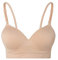 Lemef Seamless Bras for Women Wirefree Padded Bras Beige Size XL