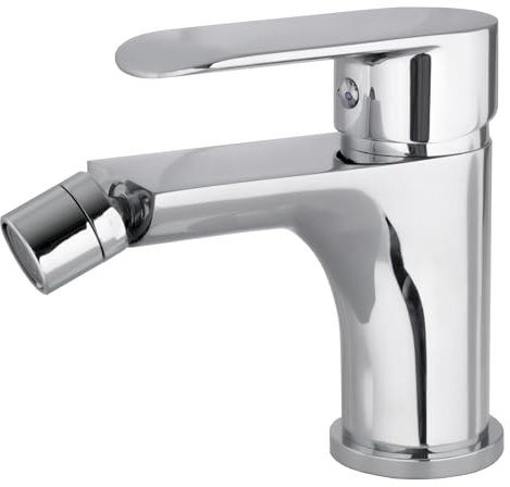 VALAZ Rubinetto Bidet Cromato | Miscelatore Lavabo Bagno Acqua Fredda e Calda, Risparmio Acqua | Installazione Facile e Veloce | Ottone, Inossidabile, Elegante, Rotondo, Serie Turia