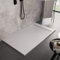 Luminosa ArredoBagno Piatto Doccia Resina 150x90 - Effetto Pietra Antiscivolo con GELCOAT - Modello Luxury Bianco - Griglia in Tinta Unita e piletta Incluse