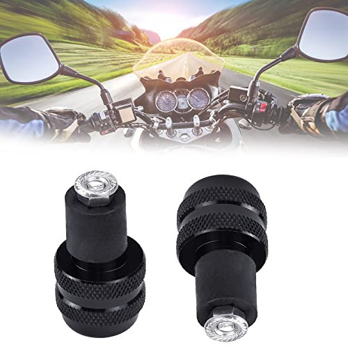 FIGFYOU 2 Stück Motorrad Lenkerenden 22mm Motorradlenker Lenkerendengewichte Motorrad Universal Lenkergewichte Aluminium Schwarz Motorrad Griffe Motorrad Lenkerenden Zubehör für die Meisten Motorrand