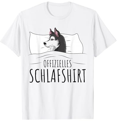 Offizielles Schlafshirt Husky Hund T-Shirt