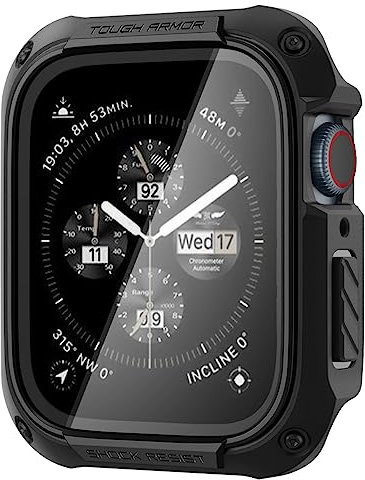 Spigen Cover Tough Armor Compatibile con Apple Watch Series per 9/8/7 (45mm) - Nero