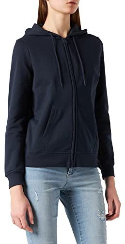 Build Your Brand Ladies Basic Zip Hoody Felpa con Cappuccio, Blu Navy, M Donna