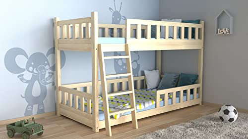 TOL Etagenbett Natur Zaun Holz 140x200 cm