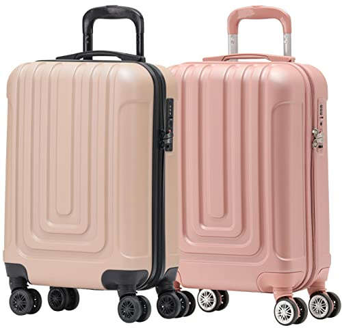 Flight Knight Premium Lightweight Hartschalenkoffer - 8 Spinner-Rader - TSA-Schloss & USB-Anschluss - Zugelassen Fur Uber 100 FluggesellschaftenEinschließlich EasyJet, Ryanair & Jet2-55x35x20cm