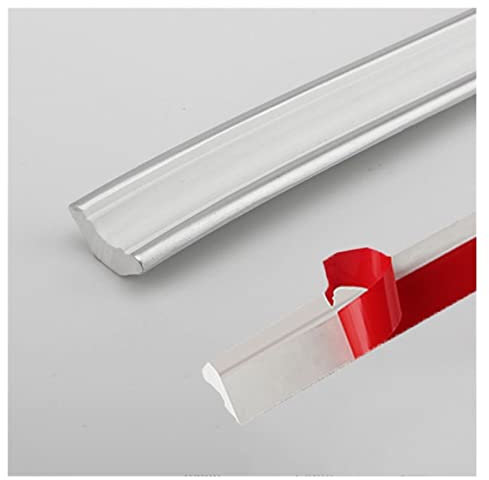 5M Moulure autocollante flexible Quart de rond PVC, Bande de calfeutrage étanche, garniture pour moulage, calfeutrage et de garniture auto-adhésif, pour mur, plafond, armoire, comptoir, bords de sol e