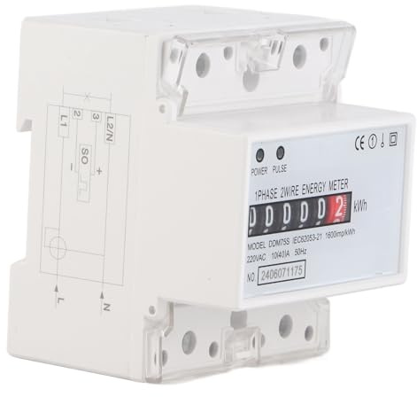 Compteur Électrique Monophasé Numérique DDM75S, 10-40A, 4P LED, Rail DIN