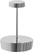 Zafferano, Swap Mini Lampe mit Glänzendem Chrom-Finish, Wiederaufladbare und Kabellose Tischlampe mit Touch Control, Geeignet für den Innenbereich, Dimmer, 2700 K, Höhe 14,8 cm