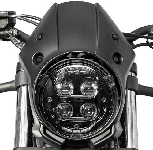 Motorrad Frontmaske Windschutzscheibe Windabweiser für Rebel CMX500 CMX300 2017 2018 2019 2020 2021 2022 2023 2024 2025 2026 Scheinwerfer Verkleidung Abdeckung (Schwarz)