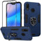 Btstring Coque pour Huawei P20 Lite 2018 5.84inch avec Verre Trempé, Etui de Protection Antichoc de Qualité Militaire, Housse avec Anneau Support Métallique, Support de Voiture Compatible, Bleu