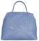 FrasiBags Handtasche aus echtem Leder mit geflochtenem Druck, Damentasche aus Leder, Tasche aus bedrucktem Wildleder, hergestellt in Italien, Indigo, 35x27x16