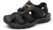 Sandales de Marche Homme Bout Fermé Extérieur de Sport Trekking Randonnée Été Nu Pied Plage Sandales Grande Taille 38-49 (47,Noir)