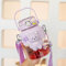 Azazaza Botella de agua de oso de 1000 ml, botella de agua Kawaii con popote y correa, taza de agua portátil con diseño de oso 3D para adolescentes, niñas, niños, deportes escolares (morado)