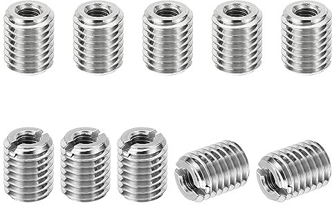 PATIKIL Filettatura Adattatori Manicotto Riduzione Dado, 10pz M12*1,75 Maschio a M6*1 Femmina Riparazione Inserto Dado Vite Riduttore Trasformazione Acciaio Inossidabile Chiusura 15mm