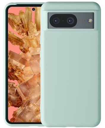 Foluu Designed for Google Pixel 8 Case, Silicone Shockproof Phone Case with [Soft Anti-Scratch Microfiber Lining] for Google Pixel 8 2023 (Light Cyan)