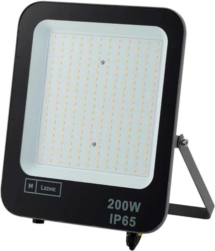M Ledme - Foco Proyector Led Napoli 200W, 24.000 lumen, IP65 Regulable, Color Luz cálida (3000k), Iluminación exterior, De uso para jardín, patios, parking, hotel, naves etc.