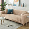 Hearda Sofabezug Stretch 1 2 3 4 Sitzer, Deluxe Plüsch Elastische Antirutsch Couchbezug Waschbar Universal Weich Sofaüberwurf für Sofaüberwurf Möbelschutz (4-Seater,Beige Grau)