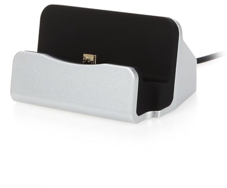 YSJJZRL Micro USB – Kabelgebundener Ladeständer, Ladestation für Micro-Port-Android-Geräte (Silber)