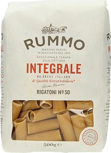 16er-Pack Rummo Pasta Integrale Rigatoni N°50,Vollkornnudeln Nudeln Vollkorn Italienische Pasta 500g