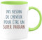 quotedazur - Mug Cadeau Parrain - Pas Besoin De Cheveux Pour Être Un Super Parrain - Tasse Cadeau Humour Anniversaire Parrain - Vert/Céramique