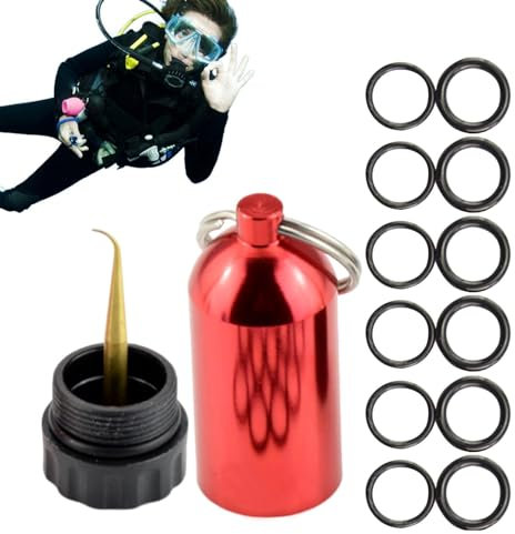 Streysisl Juntas tóricas para Botellas de Buceo, Kit de Junta tó para Buceo - Botella de Tanque de Buceo para Buceo,Cuerpo portát de aleación de Aluminio, Accesorios de 12 Piezas para la