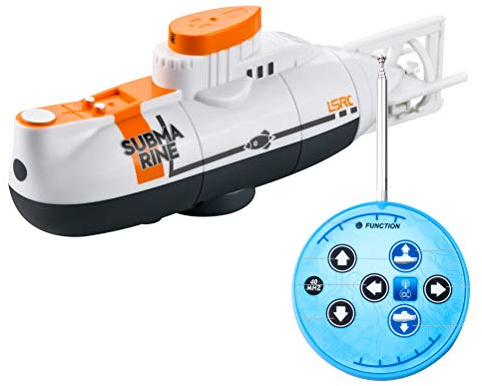Syrisora ​​RC Mini-U-Boot, 6 Kanäle, Fernbedienung, Unterwasserschiff, RC-U-Boot-Modell, Kinder, Lernspielzeug, Kinder (Weiß)