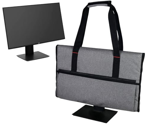 Zjyufy 24“ Monitor Tragetasche LCD-Bildschirme Schützende Aufbewahrungstasche mit Tragegurt und Taschen Transport Monitortasche Desktop Computer Staubschutzhülle, Dunkelgrau