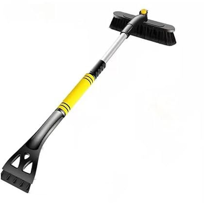 HBUNKT Auto Eiskratzer Auto Mit Besen für MG MG3 2013-2018, Scheibenkratzer Auto Schneebesen 3 In 1 Auto Eiskratzer Schneebürste Abnehmbarer Teleskop-Enteiser Zubehör,Yellow
