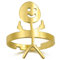 Dreamtimes Smiley Gesicht Figur Gebärdensprache Ringe für Frauen Männer Einstellbare Edelstahl Gebärdensprache Ring mit lustigen Zeichen Paar Ringe (Gold)