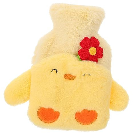 Anneome 1pc Cartoon Plush Hot Water Bottle Cover Cozy Hand Warmer for Cute Embroidered Design for Girls and Women Heat Retention and Comfort