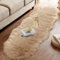 JXLOULAN Faux Lammfell Schaffell Teppich Hellbraun 80x180 cm, Weicher Flauschiger Teppich Wohnzimmer Deko, Longhair Fell Lammfellimitat Carpet für Stühle Sofa Schlafzimmer Kinderzimmer