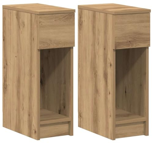 vidaXL Nachttische mit Schublade 2 STK. Artisan-Eiche 20x36x60 cm, Nachtschrank, Nachtkommode, Betttisch, Nachtkonsole, Bettschrank