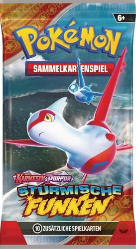 Pokemon - Stürmische Funken - Booster Pack (10 Karten pro Booster Packs) - Deutsch - Originalverpackt - mit LMS Trading Grußkarte