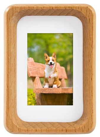 TEYCLZORE Piccole Cornici in Legno da 3 pollici, Mini Cornice per Foto da Tavolo, con Tappetino per Foto 50 x 30mm, Portafoto in Legno di Faggio Naturale, Mini Cornice Foto Istantanee Decorativo Casa