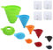 Entonnoir pliable, 4 tailles, entonnoir de cuisine, entonnoir en silicone pour transfert de bière, liquide (S/M/L/XL) avec 5 crochets