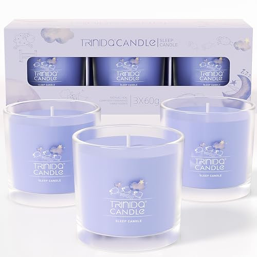 TRINIDa Scented Candles Gifts for Women, 45Hrs Votive Candle Gift Set, Lavender Candle for Sleep & Relax, Organic Soy, Birthday Gifts for Women/Men
