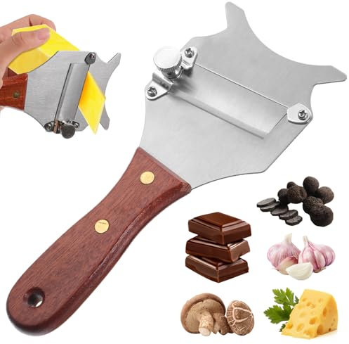 Yuanchu Truffle Slicer/Shaver, Multifunction Truffle Cutter with Wooden Handle Hanging Hole Stainless Steel Grater Zum Cheese Chocolate Garlic Vegetable
