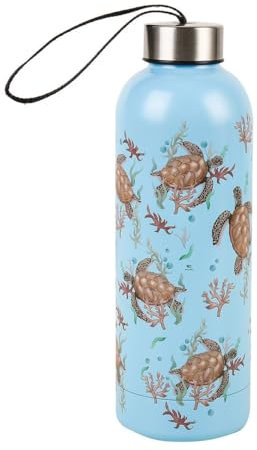 Eco Chic Reusable Thermal Bottle Stainless Steel Leakproof Insulated Water Bottle (Sea Turtles Blue)