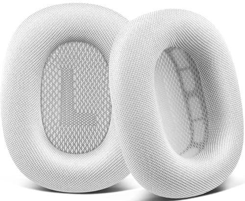SOPROM Ohrpolster Ersatz für Airpods Max Over-Ear Kopfhörer, Ohrpolster mit strapazierfähigem Netzstoff, weicher Schaumstoff - Weiß